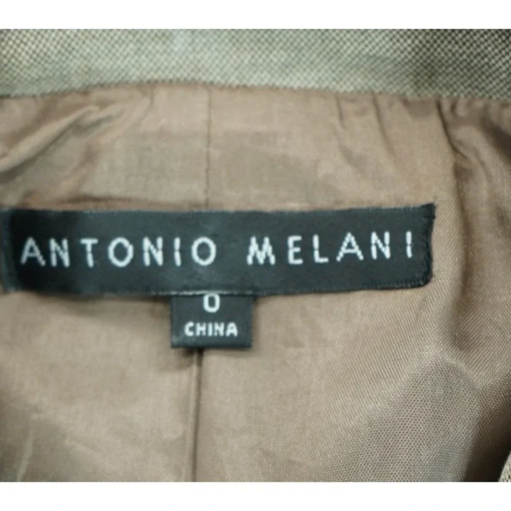 Antonio Melani Jacket Sz 0 & Skirt‎ Sz 2 Suit Brown Two Button Career Stretch